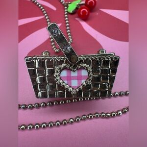 🍒🧺VERY RARE Vintage Betsey Johnson Picnic Basket Pendant Necklace